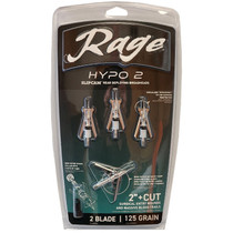 Rage Broadheads 2 Blade Hypo 2 2″ Expandable Cut Hypodermic 125 Grain 4 Pack