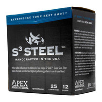 Apex Ammunition S3 Steel 12 Gauge 3in #3 1/4oz Waterfowl Shotshells 25 Rounds