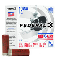 Federal 12 Ga Field and Range 2 3/4 1-1/8oz 8 Shot 3 Dram 25 Rounds