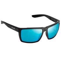 Bajio Stiltsville Sunglasses Matte Black frame / Blue Mirror Polycarbonate Lens