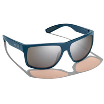 Bajio Boneville Sunglasses Vintage Blue Frame Silver Mirror Glass Lenses