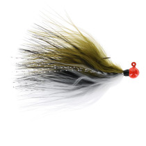 VooDoo Custom Tackle Marabou Jigs 1/16 oz. Red Black-Olive-White