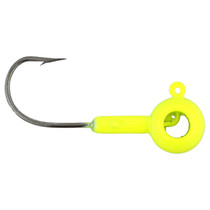Leland's Lures Crappie Magnet Eyehole Round Jig Head Chartreuse 1/8 oz.