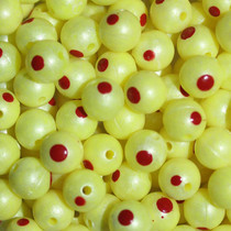 TroutBeads Blood Dot Chartreuse Pearl 8 mm