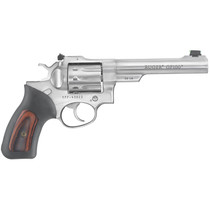 Ruger 1757 GP100 Medium Frame 22 LR 10rd 5.50" Satin Stainless Barrel, Frame & Cylinder, Black Rubber w/Wood Insert Grip, Transfer Bar Safety, Exposed Hammer