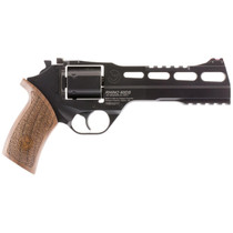 Chiappa Firearms 340221 Rhino 60DS Small Frame 357 Mag 6 Shot, 6" Black Anodized Steel Vent Rib Barrel, Blued Steel Cylinder, Black Anodized Aluminum Frame, Walnut Grip, Concealed Hammer