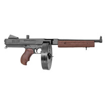 Thompson TA5 1927A-1 Lightweight Deluxe 45 ACP Caliber with 10.50" Barrel, 50+1 Capacity (Drum), Black Hard Coat Anodized Metal Finish, American Walnut Grip Right Hand