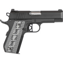 Dan Wesson 01884 EPC 9mm Luger 9+1 4" Stainless Bull Barrel Black Duty Serrated Stainless Steel Slide Black Aluminum Frame wBeavertail Black/Gray G10 Grip