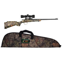 Crickett KSA2163BSC Youth Package 22 LR 1rd 16.12" Blued Barrel/Receiver, Mossy Oak Break-Up Synthetic Stock, Rebounding Firing Pin Safety Includes 4x32mm Scope, Scope Mount & Soft Case