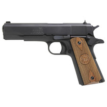 Iver Johnson Arms 1911A19 1911 A1 9mm Luger 9+1 5" Black Steel Barrel, Matte Black Serrated Steel Slide, Matte Black Steel Frame w/Beavertail, Checkered Double Diamond Walnut Grip