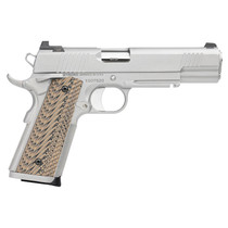 Dan Wesson 01815 Specialist 10mm Auto Caliber with 5" Barrel, 8+1 Capacity, Overall Stainless Steel Finish, Picatinny Rail & Beavertail Frame, Serrated Bead Blasted Slide & Black/Brown G10 Grip