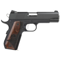 Dan Wesson 01828 Guardian 9mm Luger 9+1 4.25" Stainless Steel Barrel, Black Duty Serrated Stainless Steel Slide, Black Aluminum Frame w/Beavertail, Wood Grip, Ambidextrous