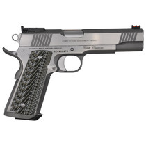 Colt Mfg O1073CS Custom Competition 38 Super 9+1 5" Stainless National Match Barrel, Brushed Stainless Steel Serrated Slide & Frame w/Beavertail, Black G10 Grip, Ambidextrous