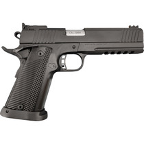 Rock Island 56645 Pro Ultra Match 9mm Luger Caliber with 5" Barrel, 17+1 Capacity, Overall Black Parkerized Finish Steel, Picatinny Rail/Beavertail Frame, Serrated Slide & Black G10 Grip