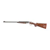 Rizzini USA 7001470 Rhino Express 470 Nitro Express 2rd 23" Gloss Blued 23" Chrome-Lined Barrel Coin Anodized Silver Engraved Steel Oiled Turkish Walnut Ambidextrous Hand