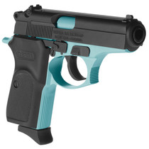 Bersa T380BLM8 Thunder Micro-Compact Frame 380 ACP 8+1, 3.50" Robin Egg Blue Cerakote Steel Barrel, Matte Black Serrated Steel Slide, Robin Egg Blue Cerakote Aluminum Frame