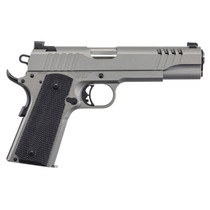 Auto-Ordnance 1911TCAC6N 1911 A1 45 ACP 7+1 5" Savage Silver Cerakoate, Serrated/Ported Slide, Black Rubber Grips, TruGlo Night Sights