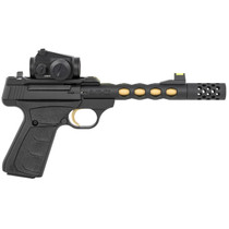 Browning 051582490 Buck Mark Vision SR 22 LR 10+1 5.90" Black Anodized/Gold Cerakote Ported Threaded Barrel, Matte Black Serrated Slide & Aluminum Frame, Vortex Crossfire Red Dot