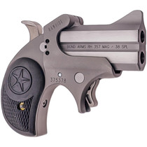 Bond Arms BARHR Rawhide 38 Special/357 Mag 2 Shot 2.50" Rough Matte Stainless Steel Barrel & Frame, Black Rubber Grips