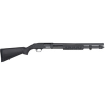 Mossberg 51604 590S 12 Gauge Pump 3" 13+1 20" Matte Blued Steel Barrel, Matte Blued Optic Ready Receiver, Fixed Black Synthetic Stock, Right Hand