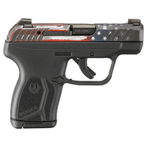 Ruger 13745 LCP Max Compact 380 ACP 10+1 2.80" Black Oxide Steel Barrel, American Flag Cerakote Serrated Slide, Black Polymer Frame w/Serrated Trigger Guard w/Black Nylon Grips
