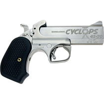 Bond Arms BACYP Cyclops Big Bore 45-70 Gov 1rd, 4.25" Stainless Steel w/Engraved Barrel, Matte Stainless Steel Frame, Black Extended B6 Resin Grip, Includes Holster