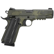 Girsan 392071 MC1911 C Untouchable Compact Frame 9mm Luger 9+1 4.40" Black Steel Barrel, OD Camo Serrated Steel Slide & Frame w/Beavertail & Picatinny Rail, Black Polymer Grip