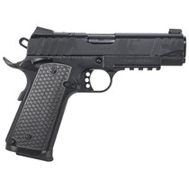 Girsan 391155 MC1911 C Influencer Compact 10mm Auto 9+1 4.40" Black Steel Barrel, Black Camo Optic Ready/Serrated Steel Slide & Frame w/Picatinny Rail & Beavertail, Black Polymer Grip