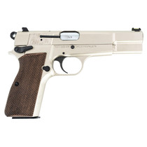 MAC 12000001 P-35 9mm Luger 15+1 4.70" Stainless Steel Barrel, Satin Nickel Serrated Steel Slide & Frame w/Beavertail & Picatinny Rail, G10 Grip