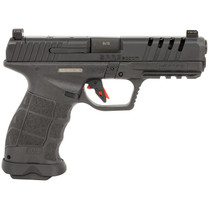 SAR USA SAR9SOCOMBL SAR9 SOCOM 9mm Luger 21+1 5.20" Black Steel Barrel, Black Steel Optic Ready/Ported/Serrated Slide, Black Polymer Frame w/Picatinny Rail, Interchangeable Backstrap Grip, Right Hand
