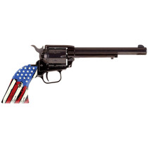 Heritage Mfg RR22B6US06 Rough Rider 22 LR 6rd 6.50" Black Oxide Alloy Steel Barrel & Cylinder, Black Oxide Zinc Alloy Frame, Distressed USA Flag Polymer Grip, Manual Safety, Exposed Hammer