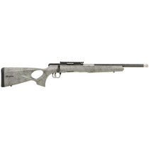 Savage Arms 70818 B Series TimberLite 17 HMR 10+1 18" Black Threaded Carbon Fiber/SS Barrel, Black Picatinny Rail Steel Receiver, Gray w/Black Webbing Synthetic Fixed Thumbhole Stock