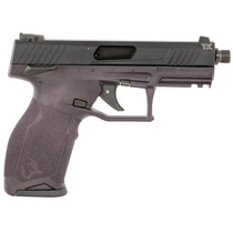 Taurus 1-TX22141P10 TX22 Full Size Frame 22 LR 10+1 4.10" Matte Black Threaded Barrel, Matte Black Alloy Steel Serrated Slide, Purple Wine Polymer Frame w/Picatinny Rail, Textured Grip