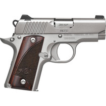 Kimber Mfg.,inc 3300207 Micro Stainless Rosewood NS 380 ACP 7+1 2.75" Stainless Steel Slide Satin Silver Smooth/Checkered Rosewood Grip