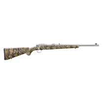 Ruger 7420 77/357 357 Mag 5+1 18.50" Brushed Stainless Threaded Barrel, Brushed Stainless Integral Scope Mount, Fixed Desolve Bare Reduced Camo Synthetic Stock, Thread Protector