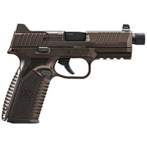 FN 66-101951 510 Tactical 10mm 10+1 4.71" Black Steel Threaded Barrel, Bronze PVD Optic Cut/Serrated Stainless Steel Slide & Polymer Frame w/Picatinny Rail, Interchangeable Backstrap Grip