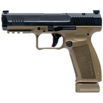 Canik HG6652N Mete SFT 9mm Luger 10+1 4.46" Black Nitride Steel Barrel, Black Cerakote Optic Ready/Serrated Steel Slide, Flat Dark Earth Polymer Frame w/Picatinny Rail, Interchangeable Backstrap Grip