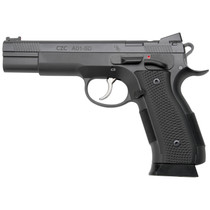 Cz Custom Shop 96333 A01-SD 9mm Luger 19+1 5" Match Grade Bull Barrel, Black Optic Cut/Serrated Steel Slide, Black Polycoat Steel Frame w/Beavertail, Black G10 Grip, Short Dustcover