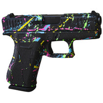 Glock UX4350204NSPLTSlim Sub-Compact Frame 9mm Luger 10+1 3.41" Black GMB Barrel, Black Splatter Cerakote Serrated Steel Slide, Polymer Frame & Grip