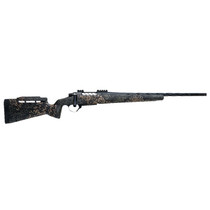 Seekins Precision 0011710455-F Havak PH3 375 H&H 24" Black Fluted Threaded Barrel, Black Picatinny Rail Steel Receiver, Adj Cheek Riser Woodland Shadow Synthetic Stock
