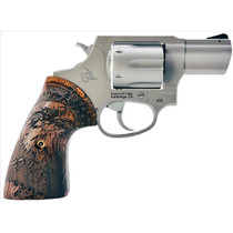Taurus 2-605029-US2 605 Small 357 Mag/38 Special +P 5 Shot 2" Matte Stainless Steel Barrel & Frame, Polished Cylinder, Custom Designed Wood Grip w/Eagle, Transfer Bar Safety, Exposed Hammer