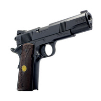 Dickinson LLC DKSN9BB 1911 Adam Full Size Frame 45 ACP 8+1 4.37" Black Button Rifled Barrel, Matte Black Serrated Aluminum Slide, Black Steel Frame, Wood Grips