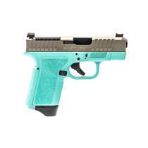 Gforce Arms GF932512RN Rapture Sub-Compact Frame 9mm Luger 12+1 3.25" Black Barrel, Nickel Steel Optic Cut/Serrated Slide, Robin Egg Blue Cerakote Polymer Frame, Shield RMSc/RMR Footprint