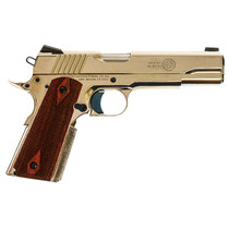 Standard Mfg 1911 Standard Full Size Frame 45 ACP 7+1 5" Stainless Match Grade Barrel, Nickel Steel Serrated Slide, Nickel Steel Frame w/Beavertail, Walnut Double Diamond Grip