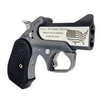 Bond Arms BA30THXL-45LC/410 30th XL 45 Colt (Long Colt)/410 Gauge 2 Shot 3" Engraved Matte Stainless Steel Barrel, Rough Matte Stainless Steel Frame, Black B6 Resin Grips