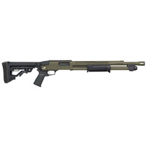 Mossberg 50757 590R 12 Gauge Pump 3" 6+1 18.50" OD Green Cerakote Heat Shield Barrel, OD Green Cerakote Steel Receiver, Black AR Mil-Spec Adjustable Synthetic Stock, Black Magpul Grip