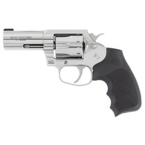 Colt Mfg KCOBRASB3RBB King Cobra 357 Mag 6rd Shot 3" Stainless Steel Barrel, Cylinder & Frame, Black Hogue Overmolded Grip, Exposed Hammer