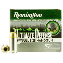 Remington Ammunition 28971 Ultimate Defense Full Size Handgun 45ACP 185gr Brass Jacketed Hollow Point 20 Per Box/25 Case