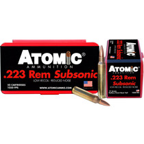 Atomic Ammunition 00429 Rifle Subsonic 223Rem 77gr Hollow Point Boat Tail 50 Per Box/10 Case