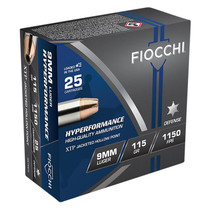 Fiocchi 9XTP25 Hyperformance 9mmLuger 115gr Hornady XTP Hollow Point 25 Per Box/20 Case